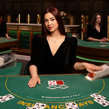 Table Bar Blackjack 3 en direct avec croupier, Winfinity Live, sur Trixino Casino